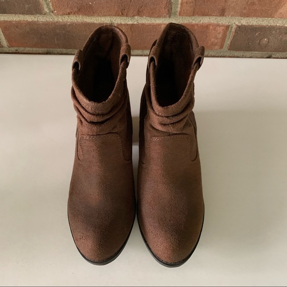 K9 brown fabric block heel ankle boots Women’s US 8 M - Picture 3 of 8